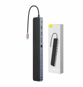 Baseus Docking Station 12σε1 EliteJoy Gen2 Series USB-C σε 2xHDMI+ 3xUSB 3.0+ PD+ DP+ SD/TF+ RJ45+Type-C+ 3.5mm (Γκρι)