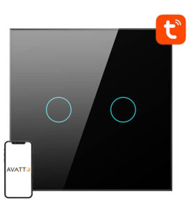 Smart Light Switch WiFi Avatto TS02-EU-B2 2 way (black)