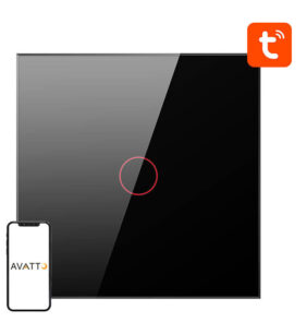 Avatto Έξυπνος Διακόπτης Χωνευτός ZigBee ZTS02-EU-B1 (1 κουμπί) TUYA (Μαύρο)