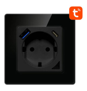 Avatto Έξυπνη Πρίζα Τοίχου WiFi N-WOT10-USB-B TUYA USB/USB-C (Μαύρο)