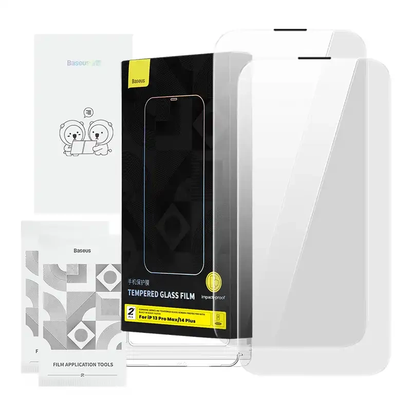 Baseus Προστατευτικό Οθόνης Tempered Glass Corning με Φίλτρο Σκόνης για iPhone 13 Pro Max/14 Plus (Διαφανές)