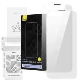 Baseus Προστατευτικό Οθόνης Tempered Glass Corning με Φίλτρο Σκόνης για iPhone 14 Pro (Διαφανές)