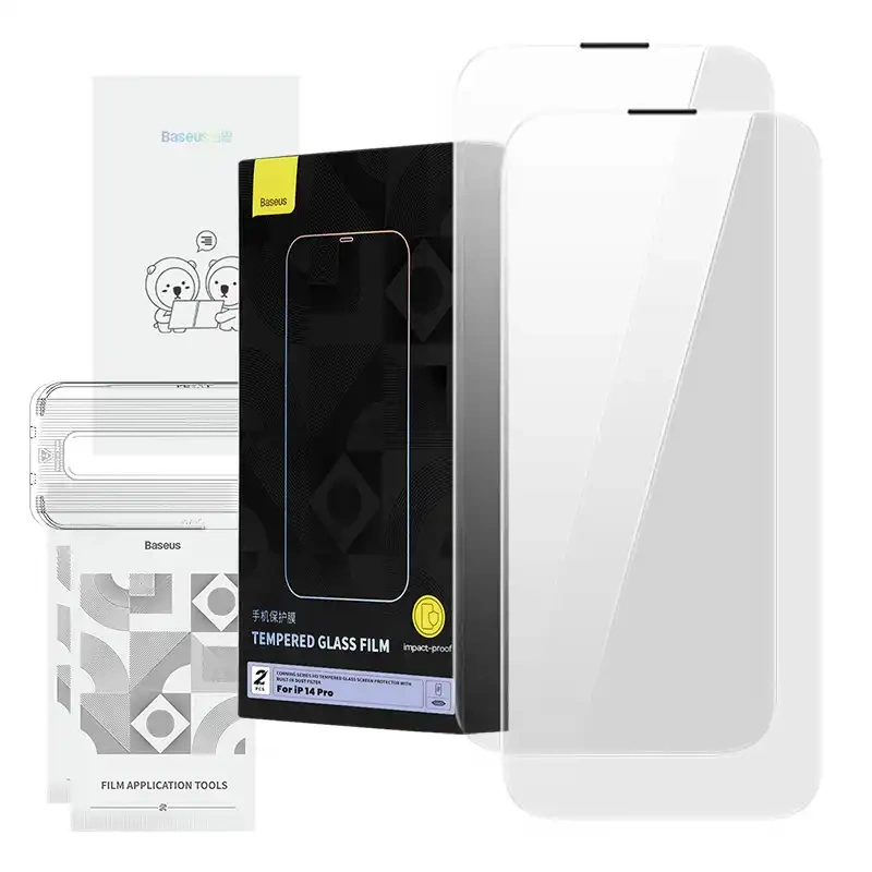 Baseus Προστατευτικό Οθόνης Tempered Glass Corning με Φίλτρο Σκόνης για iPhone 14 Pro (Διαφανές)