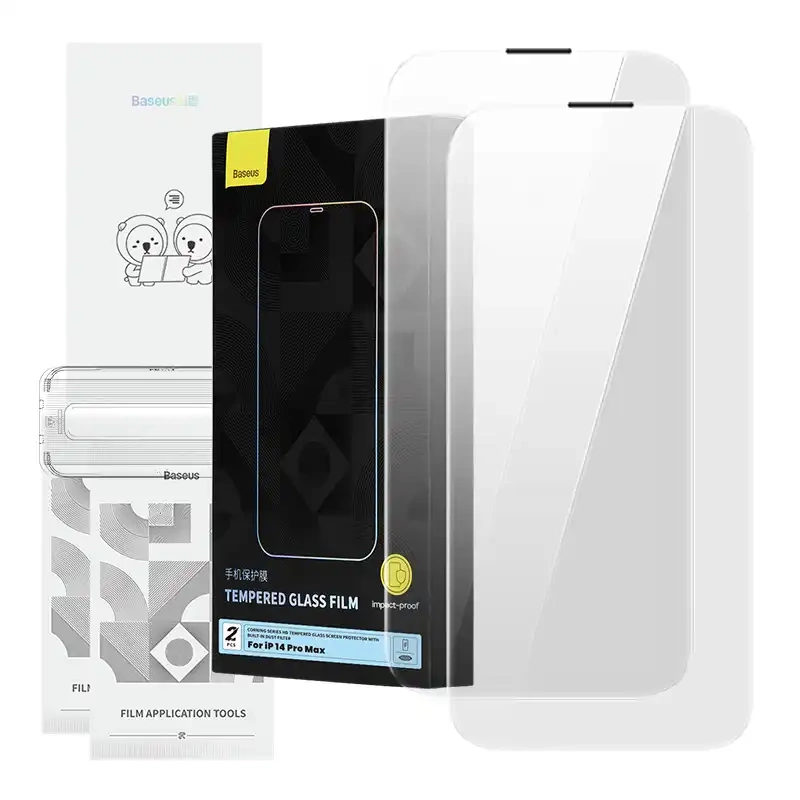 Baseus Προστατευτικό Οθόνης Tempered Glass Corning με Φίλτρο Σκόνης για iPhone 14 Pro Max (Διαφανές)