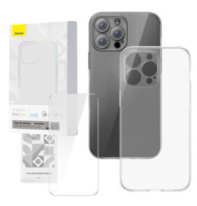 Baseus Θήκη και Προστατευτικό Οθόνης Tempered Glass Corning για iPhone 14 Pro (Διαφανές)
