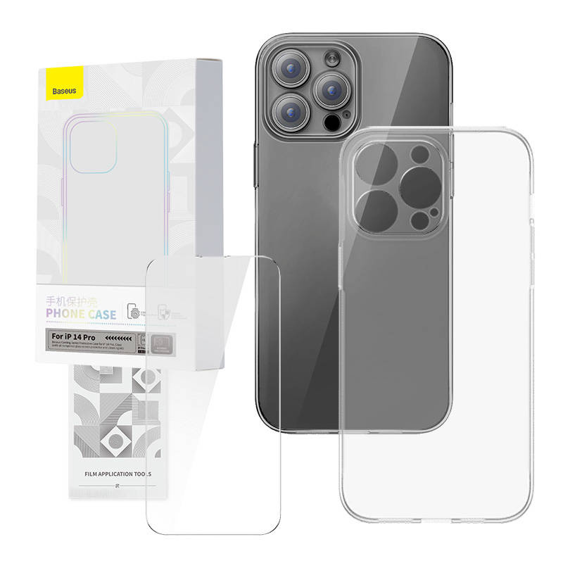Baseus Θήκη και Προστατευτικό Οθόνης Tempered Glass Corning για iPhone 14 Pro (Διαφανές)