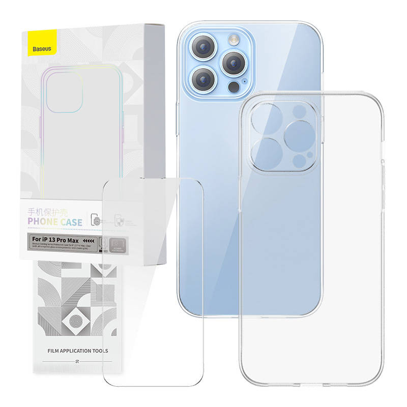 Baseus Θήκη και Προστατευτικό Οθόνης Tempered Glass Corning για iPhone 13 Pro Max (Διαφανές)
