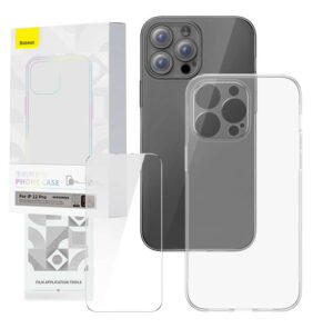 Baseus Θήκη και Προστατευτικό Οθόνης Tempered Glass Corning για iPhone 12 Pro (Διαφανές)