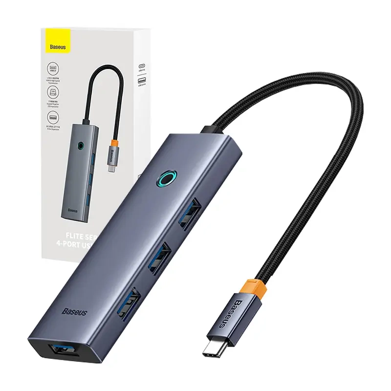 Baseus Hub UltraJoy USB-C σε USB 3.0 4σε1 (Γκρι)