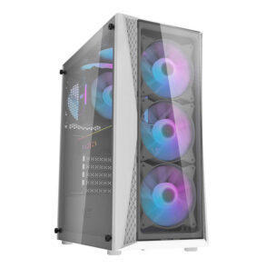Darkflash DK352 Plus θήκη υπολογιστή (μαύρο και λευκό) + 4 ανεμιστήρες ARGB