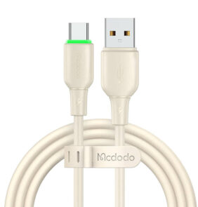USB to USB-C Cable Mcdodo CA-4750 with LED light 1.2m (beige)