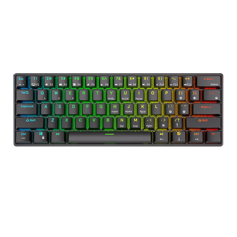Klawiatura mechaniczna Royal Kludge RK61 RGB, brown switch (czarna) (QWERTY)