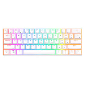 Klawiatura mechaniczna Royal Kludge RK61 RGB, red switch (biała) (QWERTY)