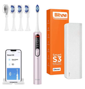 Sonic toothbrush with app, tips set and travel etui S3 (pink)