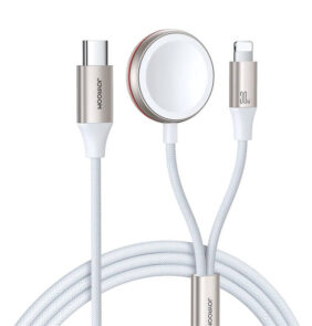 Fast Charging Magnetic Charger 2-in-1 Joyroom S-IW012 30W 1.5m (White)
