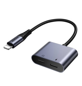 2-in-1 Audio adapter Joyroom SY-L02 Lightning to Double Lightning (black)