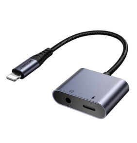 2-in-1 Audio adapter Joyroom SY-L01 Lightning to 3.5mm + Lightning (black)
