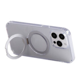 Magnetic protective phone case with holder Joyroom JR-BP004 for iPhone 15 Pro Max (transparent)