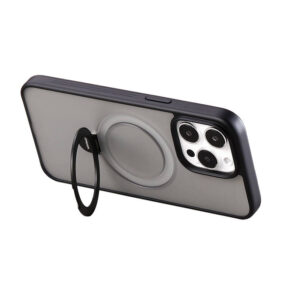 Magnetic protective phone case with holder Joyroom JR-BP004 for iPhone 15 Pro (black)