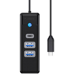 Adapter Hub USB-C do 2x USB 3.0 + USB-C Orico, 5 Gbps, 0.15m (czarny)