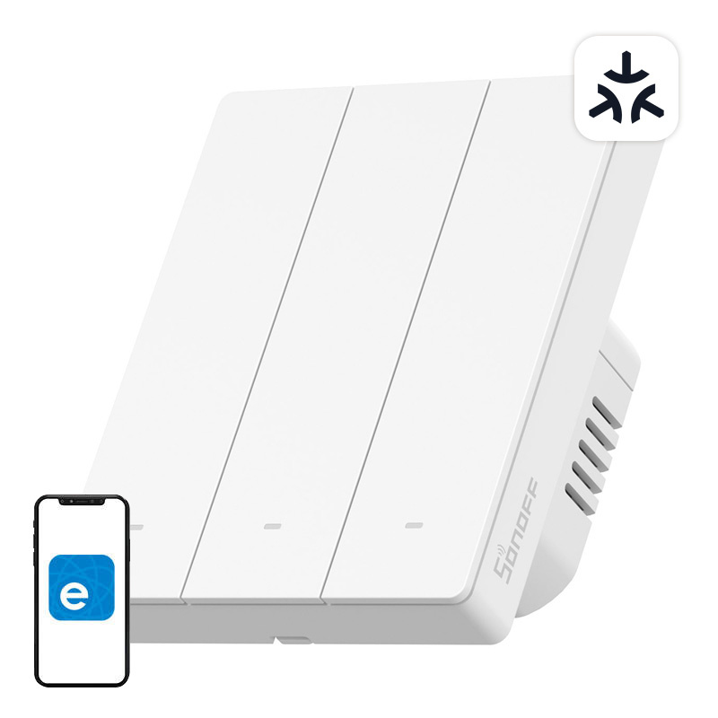 Smart wall switch SONOFF M5-3C-80W Matter (3-channel, to frame)