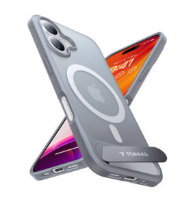 Torras phone case Pstand for iPhone 16 Plus (Titanium gray)