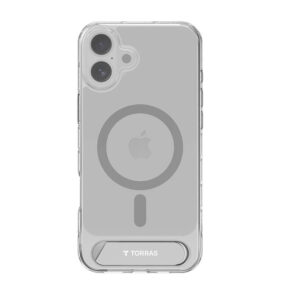 Torras Pstand Series Case for iPhone 16 (Transparent)