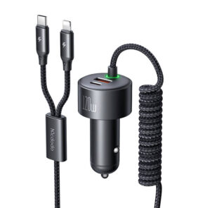 Mcdodo CC-0370 120W 1C+1A Car Charger with USB-C and Lighting retractable cables