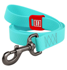 WAUDOG waterproof light accumulating dog leash, 20 mm wide, 183 cm long blue