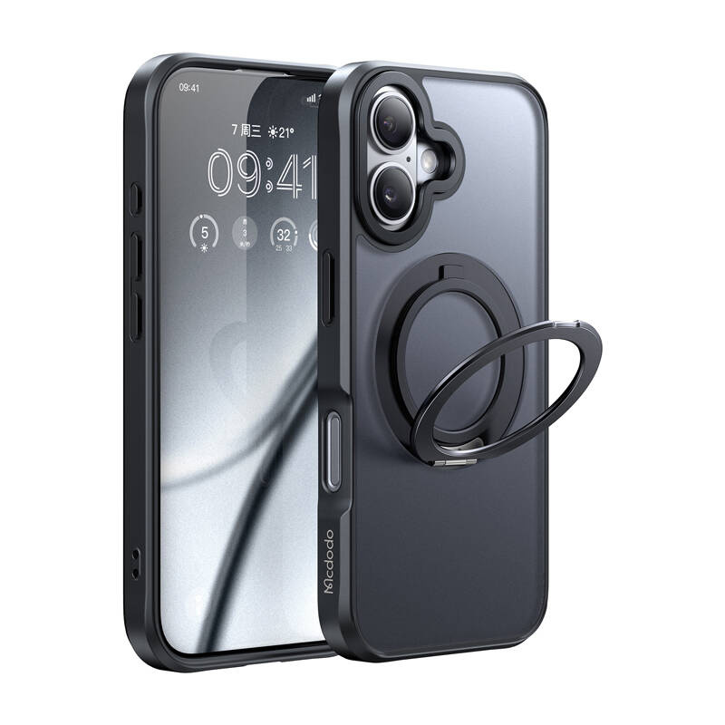 McDodo PC-4930 MagSafe Case for iPhone 16 with stand (black)