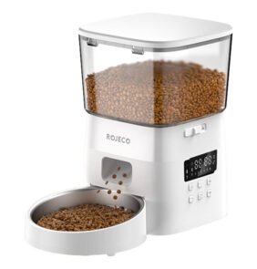 Rojeco 2L Automatic Pet Feeder Button Version (White)