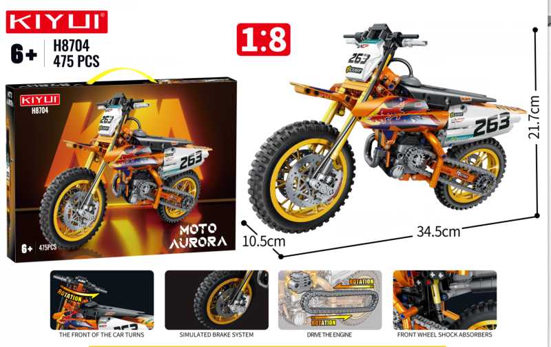 Συναρμολογούμενη μοτοσυκλέτα DIY - 450pcs - H8704 - 917209 - Image 2