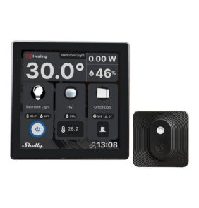 Set Shelly Wall Display Control Panel (black) + BLU H&T Ivory