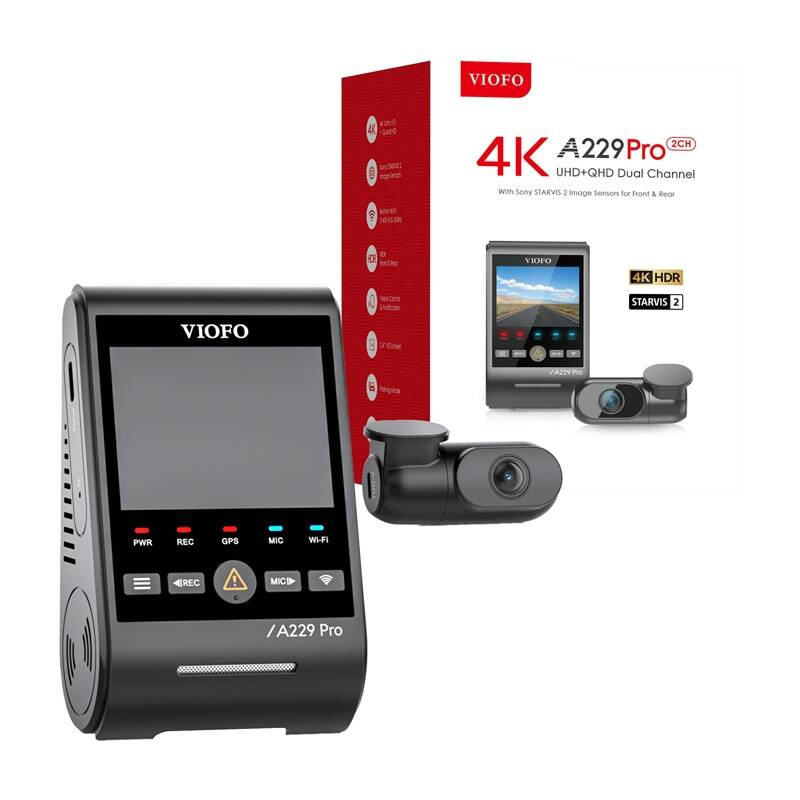 VIOFO A229 Pro 2CH Dashcam 4K + 2K WiFi, GPS