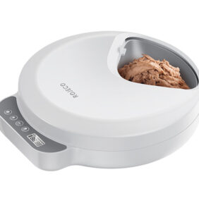 Rojeco F26 4 Meals Cat Feeder Button Version with 2 Ice Packs (white)