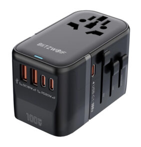 Travel Adapter 5in1 Blitzwolf BW-TA2 2xUSB PD + 2xC QC + C GaN 100W