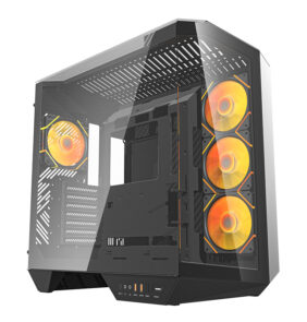 Darkflash DY470 computer case (black) + 4 fans + GPU holder