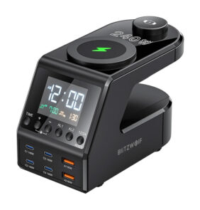 Blitzwolf BW-FW10 alarm clock with charger 2xUSB-A, 4xUSB-C, 240W