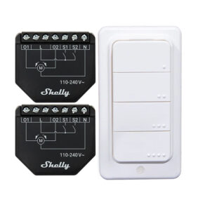Set of 2 Blind/curtain WiFi controllers Shelly Shutter + BLU RC Button 1