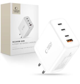 TECH-PROTECT NC200W-GAN 4-PORT NETWORK CHARGER PD 200W / QC3.0 WHITE