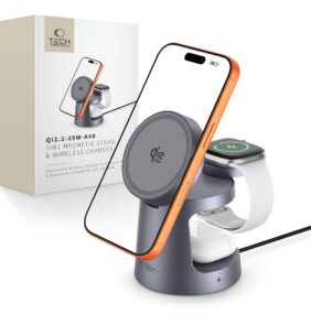 TECH-PROTECT A48 3IN1 MAGNETIC MAGSAFE WIRELESS CHARGER 25W QI2.2 DARK GREY