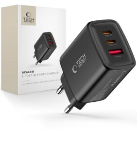 TECH-PROTECT NCA65W-GAN 3-PORT NETWORK CHARGER PD 65W / QC3.0 BLACK
