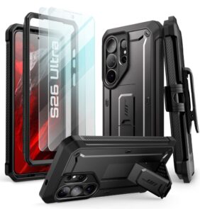 SUPCASE UNICORN BEETLE PRO & TEMPERED GLASS 2-PACK GALAXY S26 ULTRA BLACK