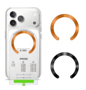 TECH-PROTECT MMP-210 MAGNETIC MAGSAFE RING 2-PACK BLACK & COSMIC ORANGE