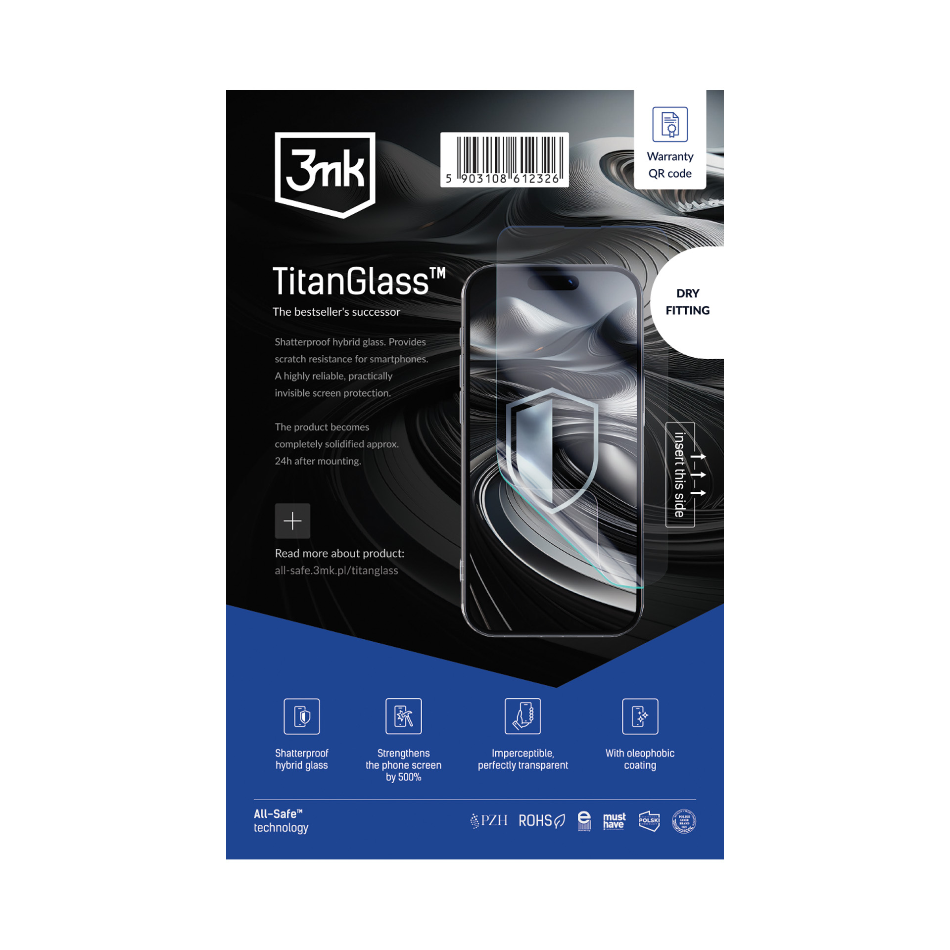 All-Safe - AIO TitanGlass Phone Dry Fitting 25 pcs ME