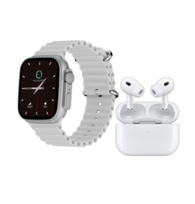 Σετ Smartwatch με ασύρματα ακουστικά Bluetooth & 7 λουράκια - T2000 UItra - 814130 - Grey