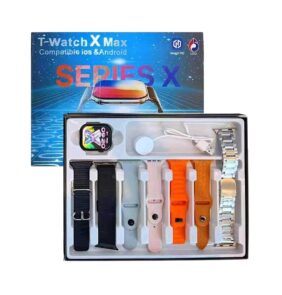 Σετ Smartwatch με 7 λουράκια - T-Watch X Max - 814178 - Black