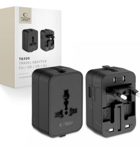 TECH-PROTECT TA300 TRAVEL ADAPTER EU / UK / US / AU BLACK