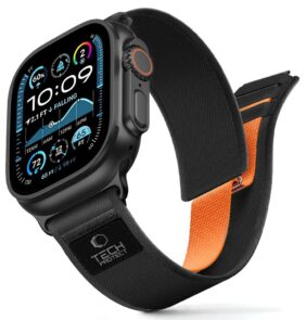 TECH-PROTECT NYLON ELITE APPLE WATCH 8 / 9 / 10 / 11 / SE / ULTRA (44 / 45 / 46 / 49 MM) BLACK/ORANGE