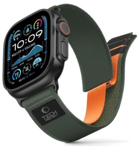 TECH-PROTECT NYLON ELITE APPLE WATCH 8 / 9 / 10 / 11 / SE / ULTRA (44 / 45 / 46 / 49 MM) GREEN/ORANGE